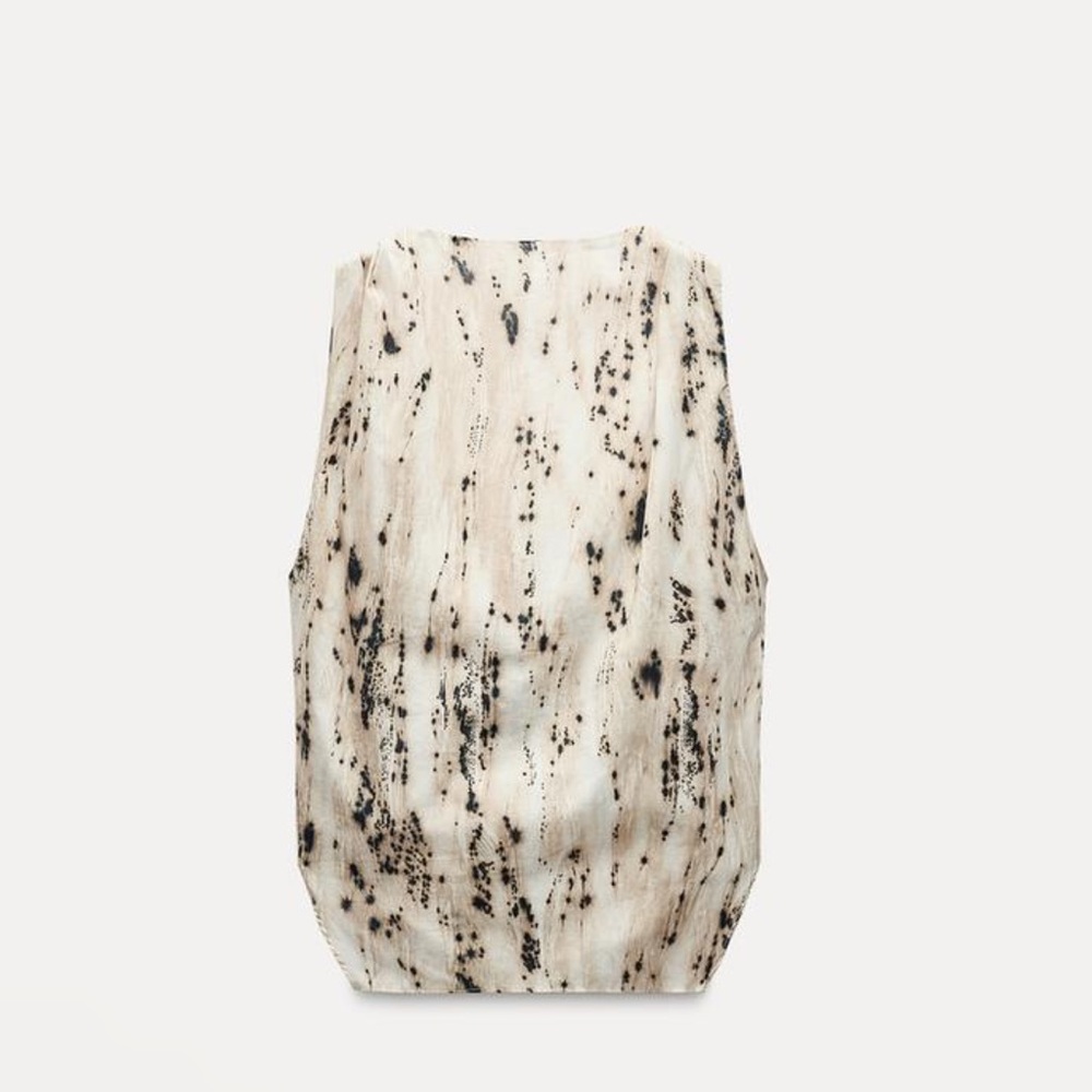 Zara VOLUMINOUS PRINTED TOP ZW COLLECTION NWT